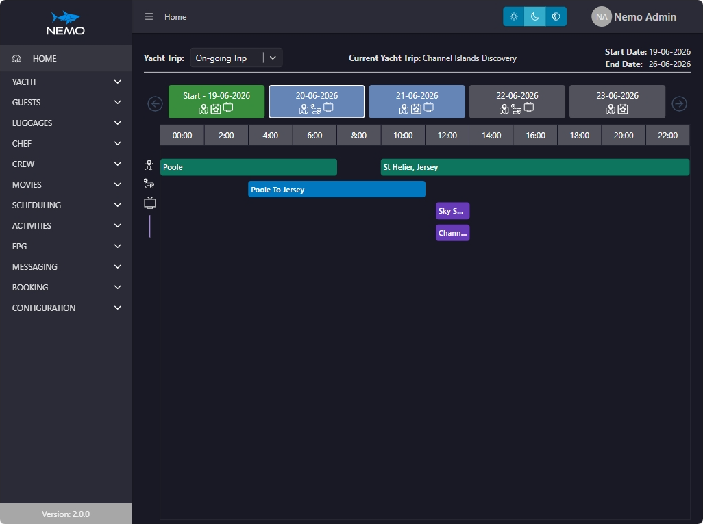 NEMO backend for crew workflows and service orchestration